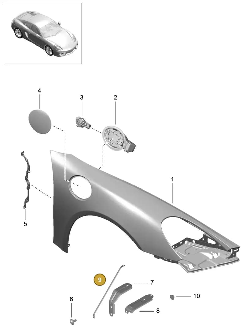 99150344101 — Porsche Cayman (2013-2016) diagram p40801040, position 9