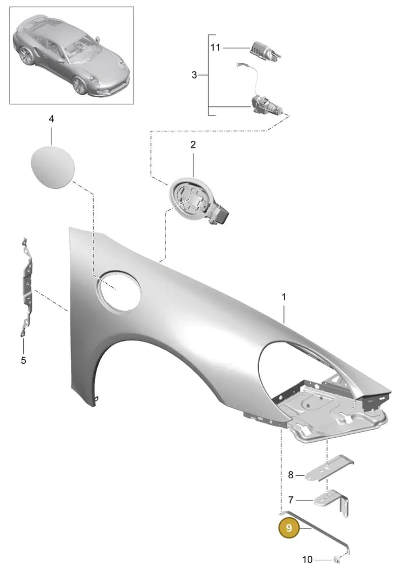 99150344101 — Porsche GT2 RS Clubsport (2013-2020) diagram p42801040, position 9