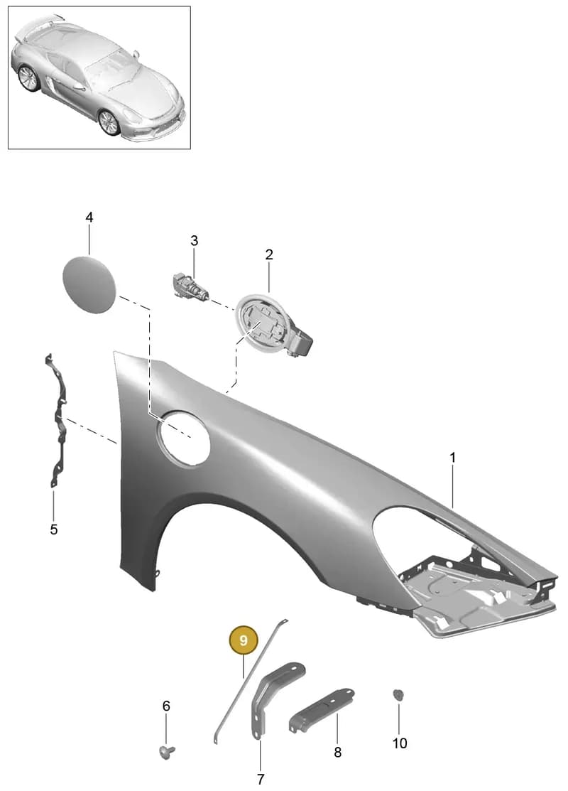 99150344101 — Porsche Cayman GT4 (2015-2016) diagram p45801040, position 9