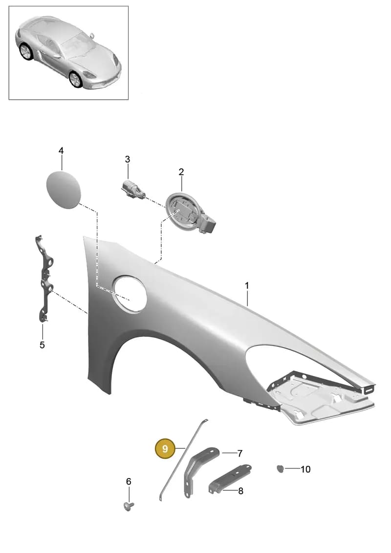99150344101 — Porsche Cayman (2016-2019) diagram p50801040, position 9