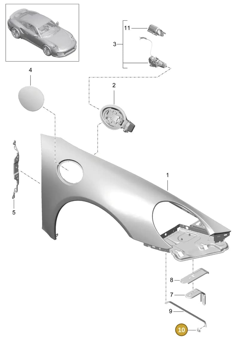 99150344171 — Porsche GT2 RS Clubsport (2013-2020) diagram p42801040, position 10