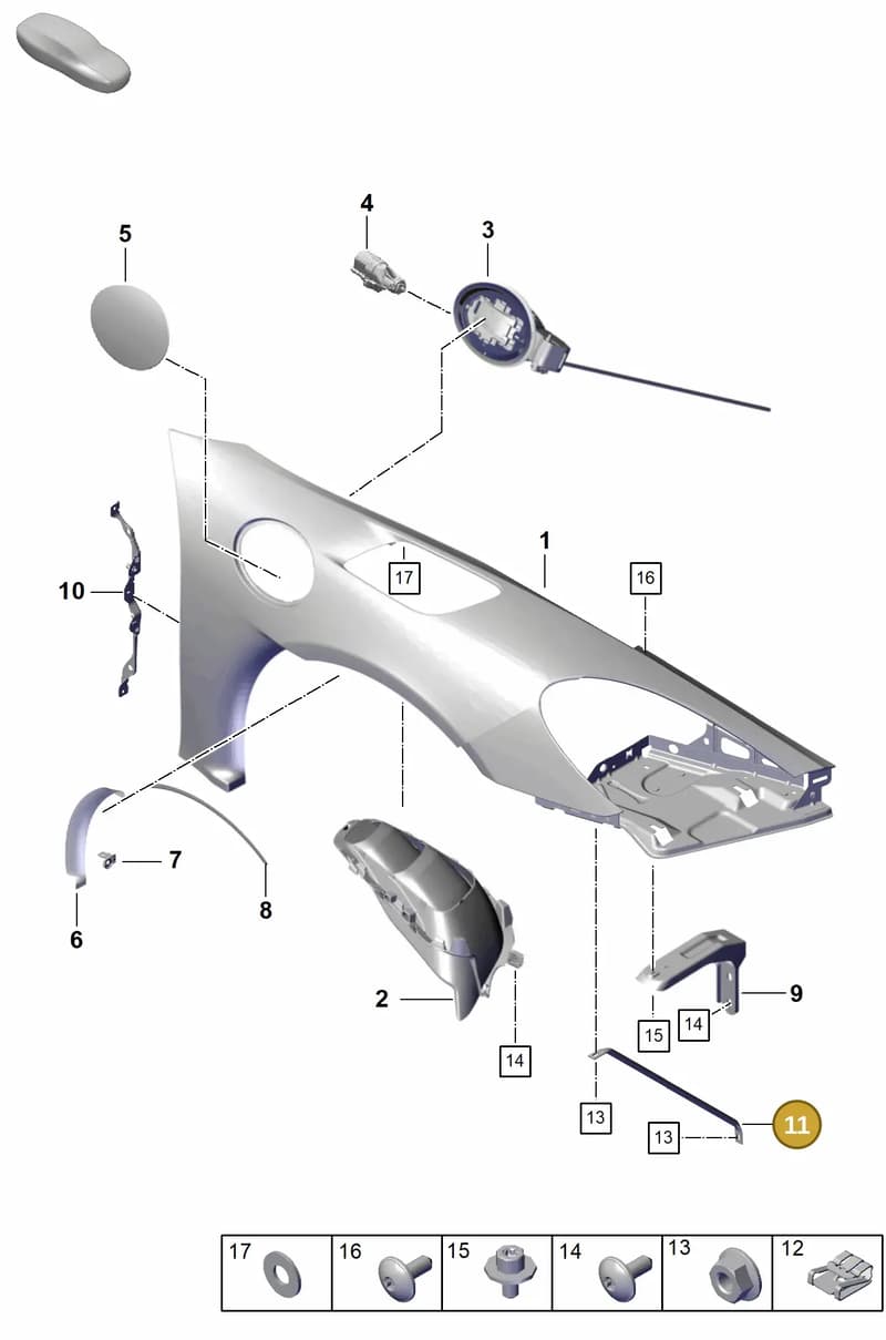 99150344171 — Porsche Cayman (2019-2022) diagram p55801410, position 11