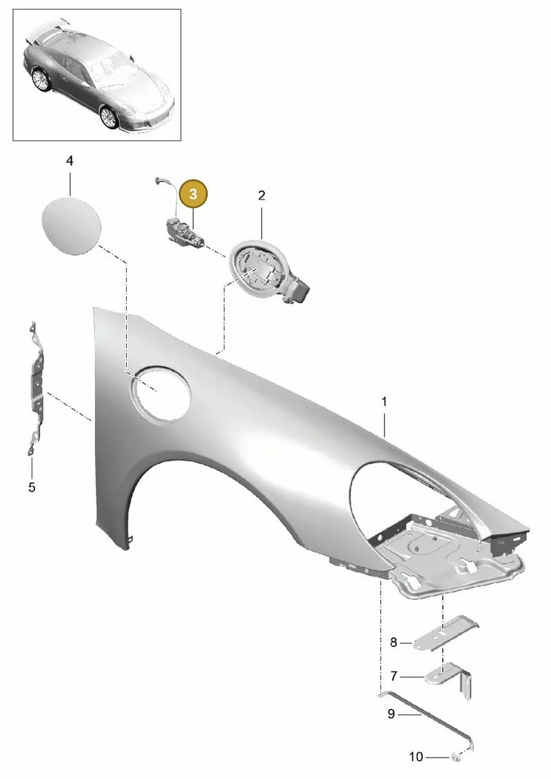 99150352390 — Porsche 911 (2013-2020) diagram p41801040, position 3