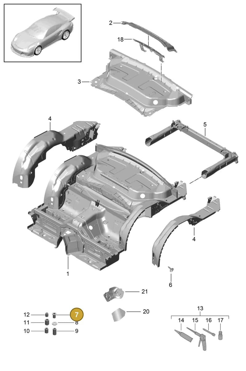 991503557B1 — Porsche 911 (2013-2020) diagram p41801035, position 7