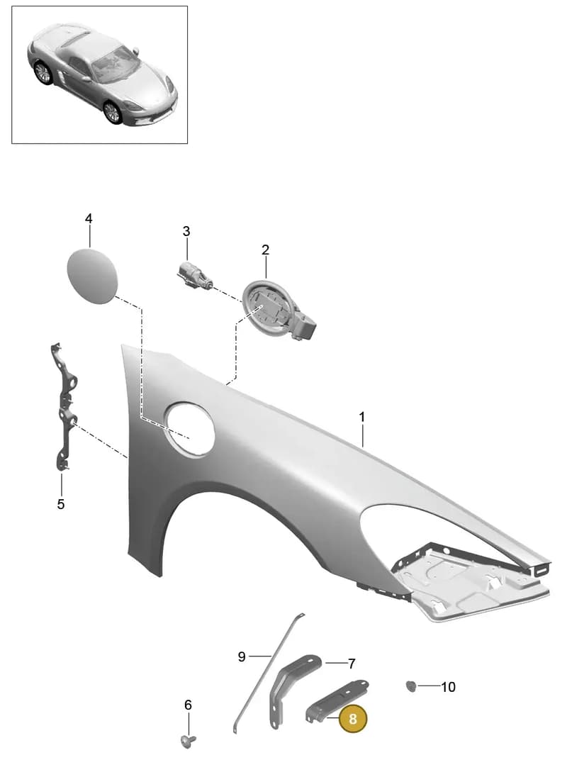 99150355800 — Porsche Boxster (2016-2019) diagram p48801040, position 8