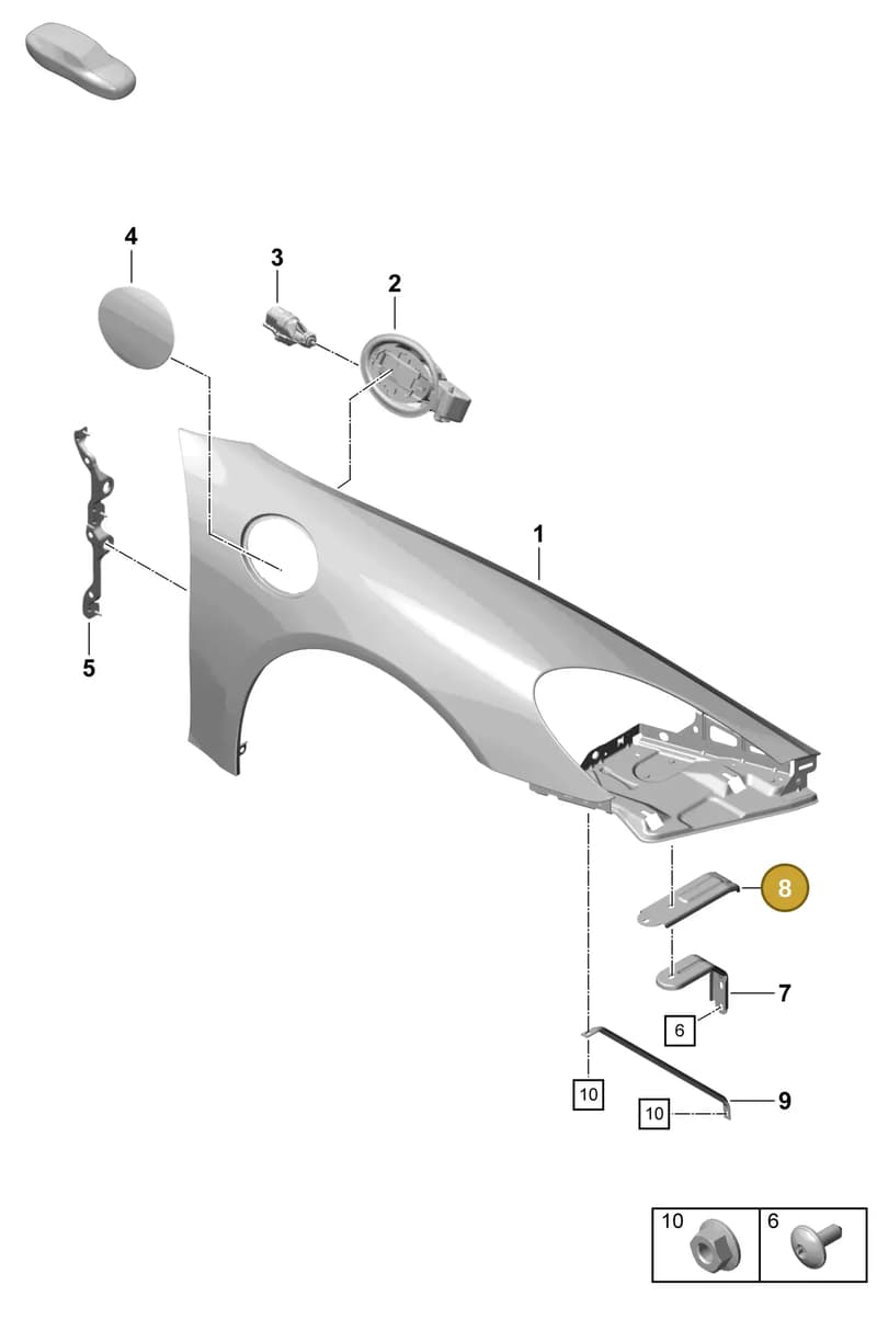 99150355800 — Porsche Boxster Spyder (2019-2020) diagram p55801400, position 8