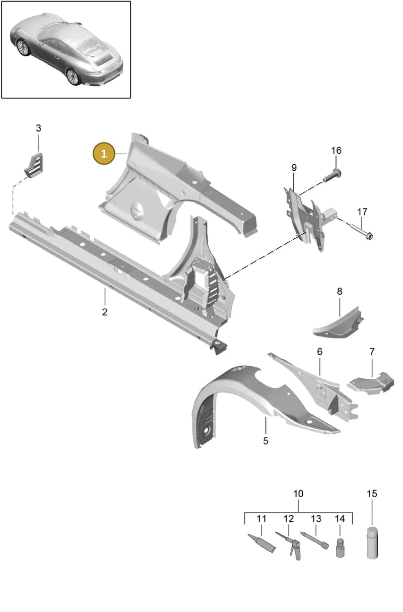 99150396101GRV — Porsche 911 (2016-2019) diagram p47801060, position 1