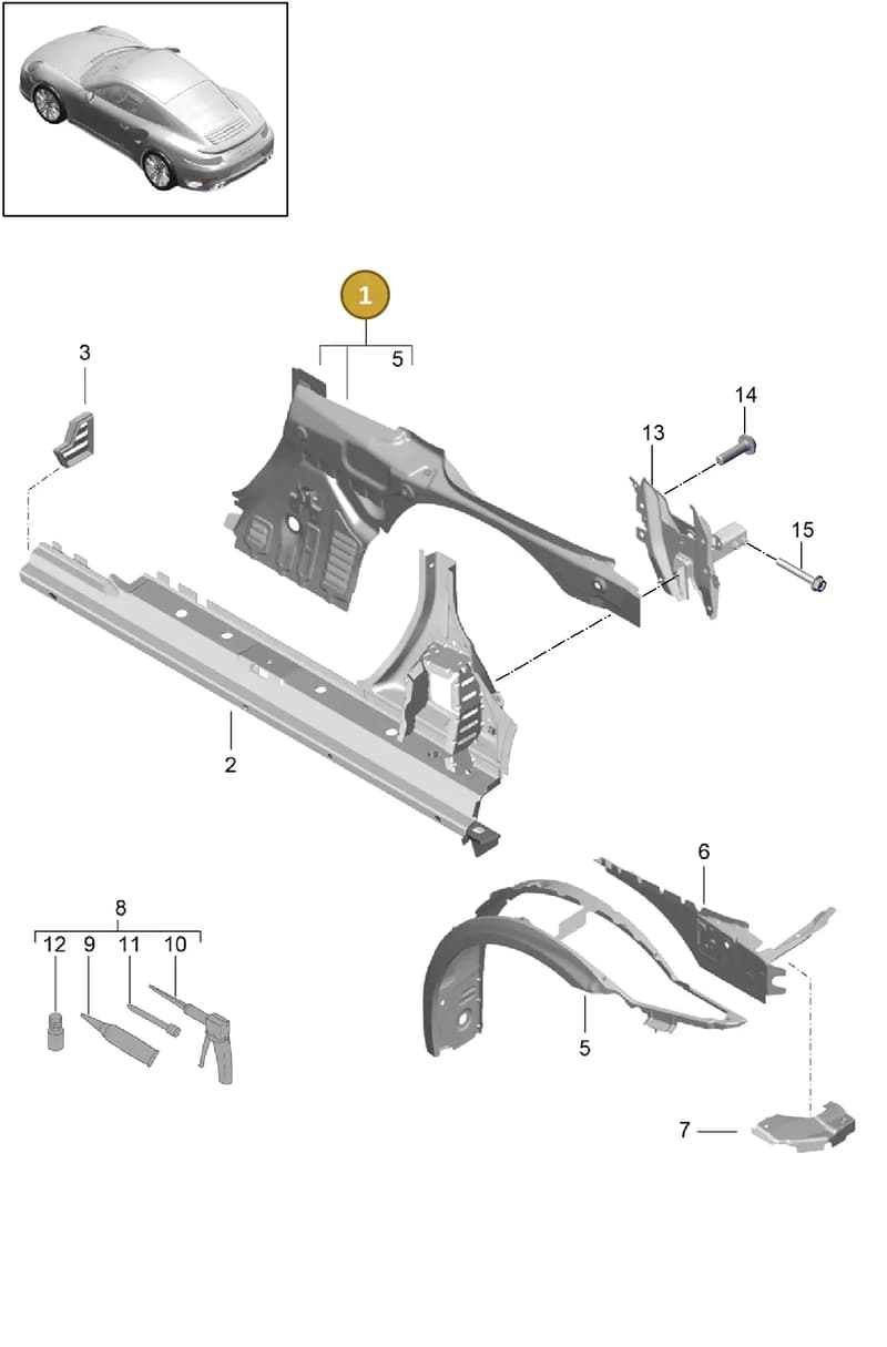 99150396205GRV — Porsche 911 (2013-2020) diagram p42801060, position 1