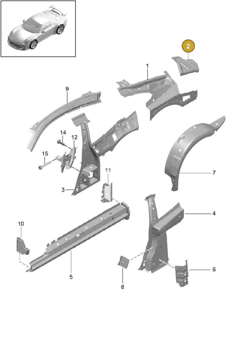 99150396302GRV — Porsche 911 (2013-2020) diagram p41801050, position 2