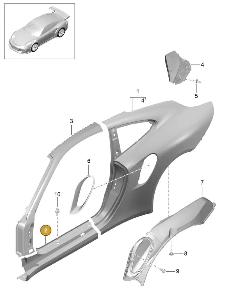 99150396403GRV — Porsche 911 (2013-2020) diagram p41801060, position 2