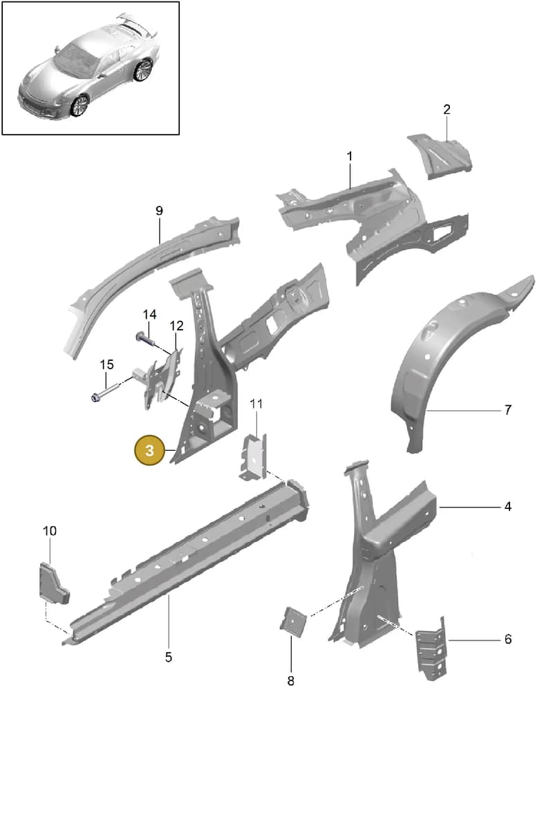 99150396502GRV — Porsche 911 (2013-2020) diagram p41801050, position 3
