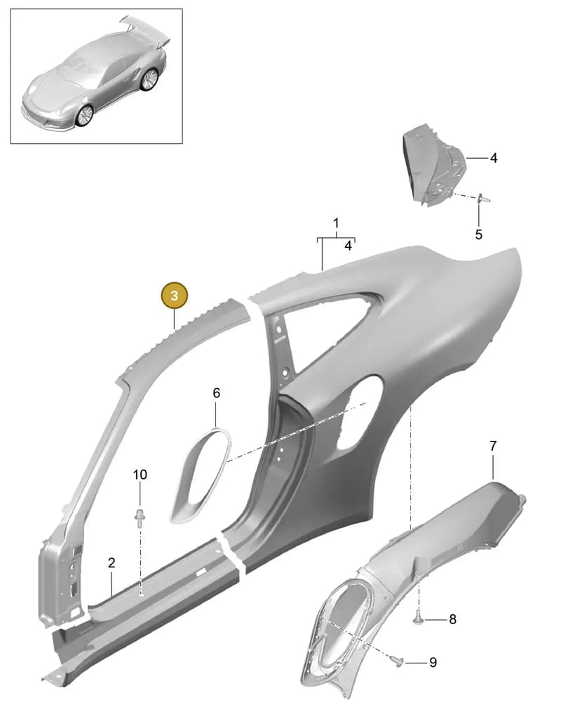 99150396604GRV — Porsche 911 (2013-2020) diagram p41801060, position 3