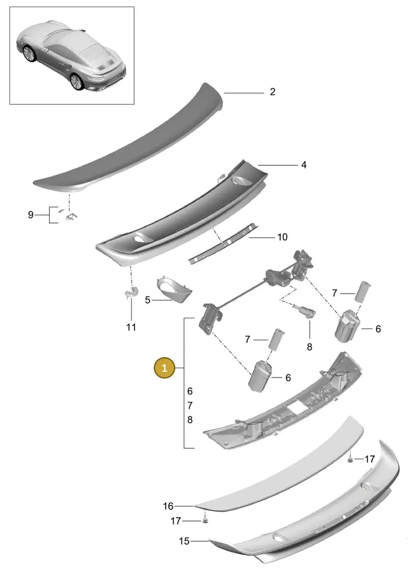 99150403111 — Porsche 911 (2013-2020) diagram p42803010, position 1