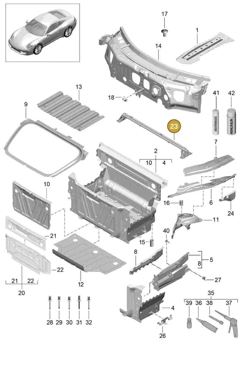 99150411103 — Porsche 991 Carrera 4 (2011-2016) diagram p38801010, position 23