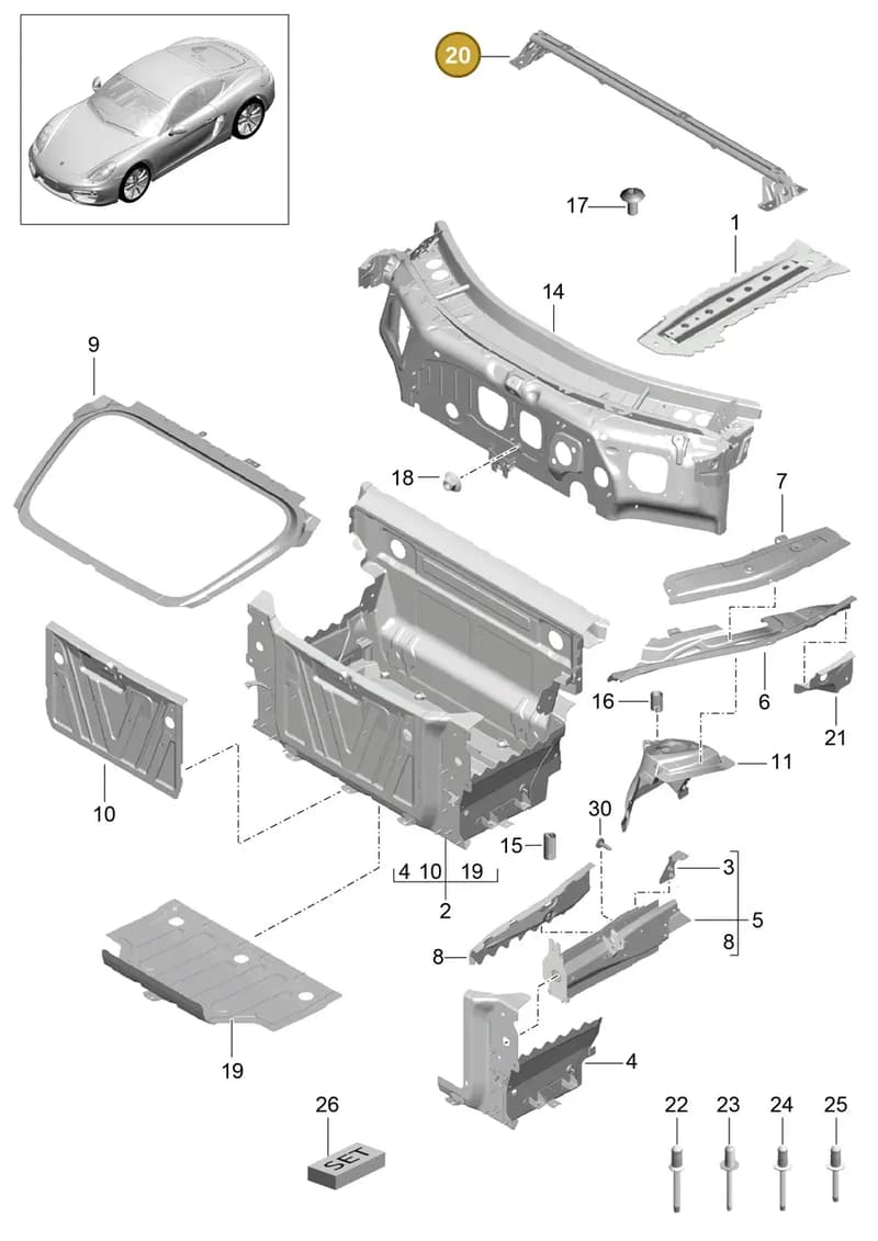 99150411103 — Porsche Cayman (2013-2016) diagram p40801010, position 20