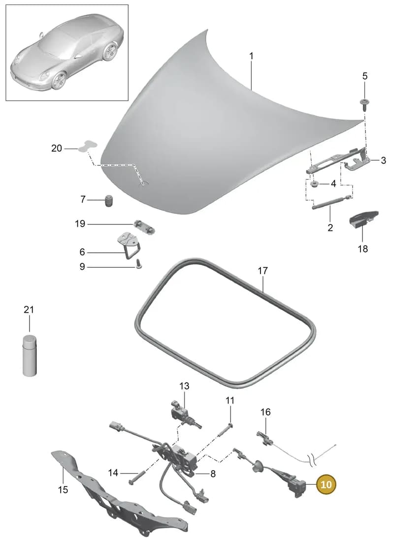 99150411701 — Porsche 991 Carrera 4 (2011-2016) diagram p38803000, position 10