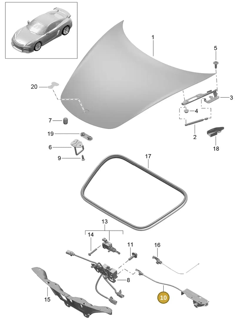 99150411701 — Porsche Cayman GT4 (2015-2016) diagram p45803000, position 10