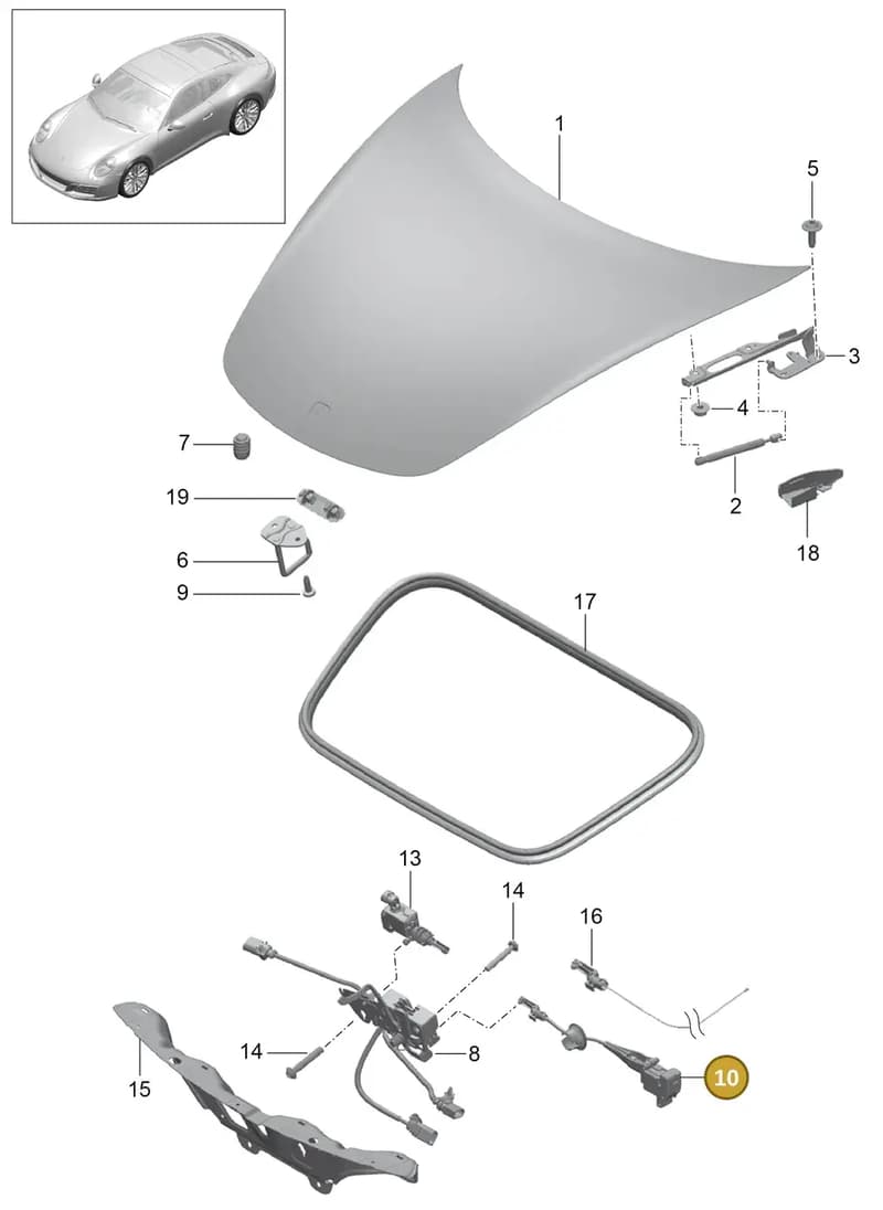 99150411720 — Porsche 911 (2016-2019) diagram p47803000, position 10+12