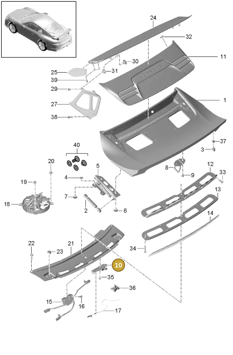 99150411780 — Porsche 911 (2013-2020) diagram p41803010, position 10