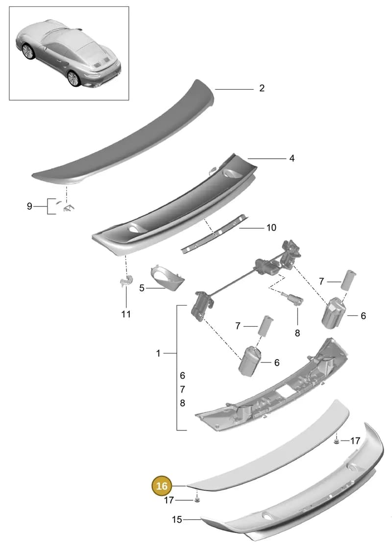 99150411780 — Porsche GT2 RS Clubsport (2013-2020) diagram p42803010, position 16