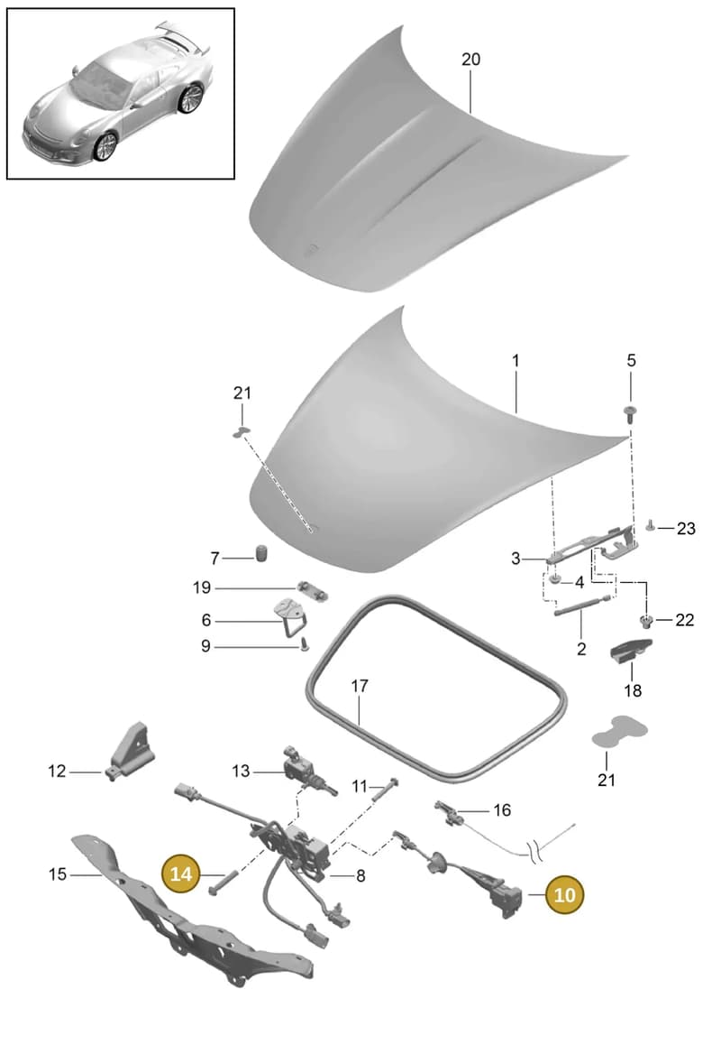 99150411780 — Porsche 911 (2013-2020) diagram p41803000, position 10+14