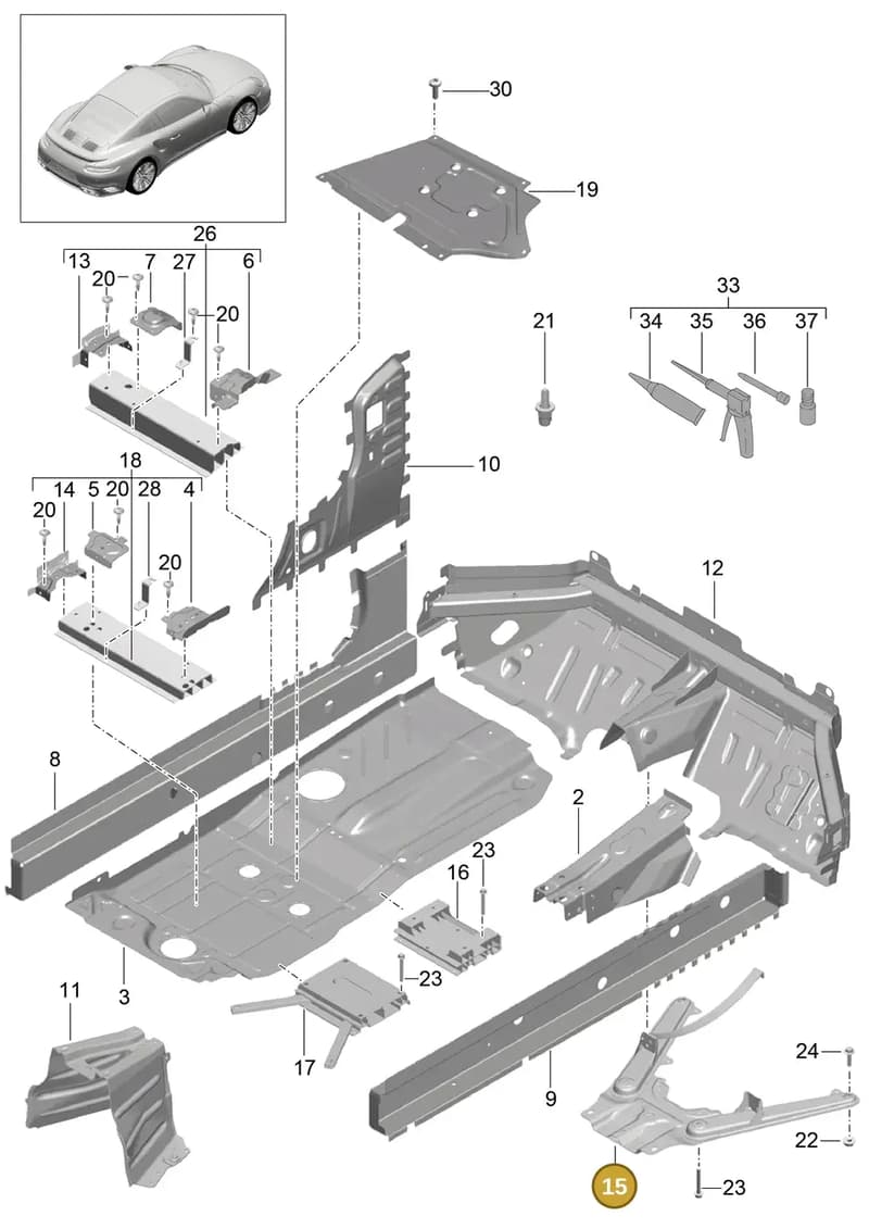 99150423302 — Porsche 911 (2013-2020) diagram p42801020, position 15