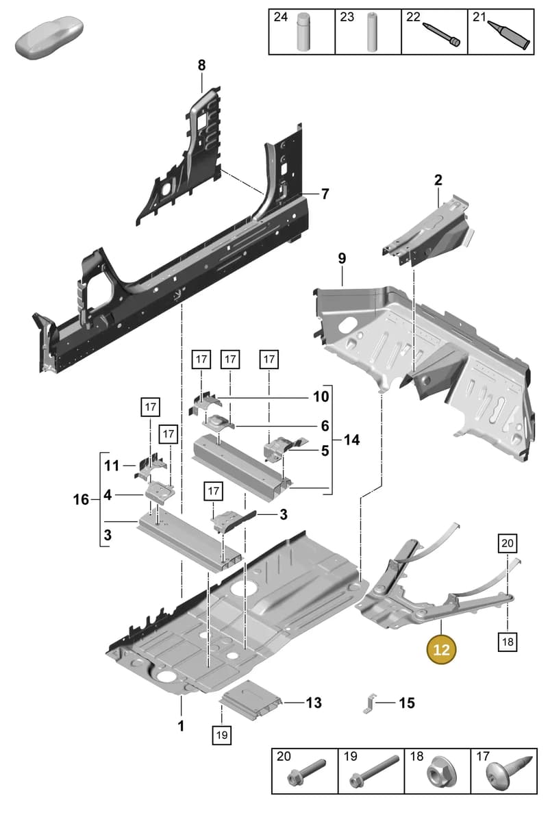 99150423302 — Porsche Boxster Spyder (2019-2020) diagram p55801200, position 12