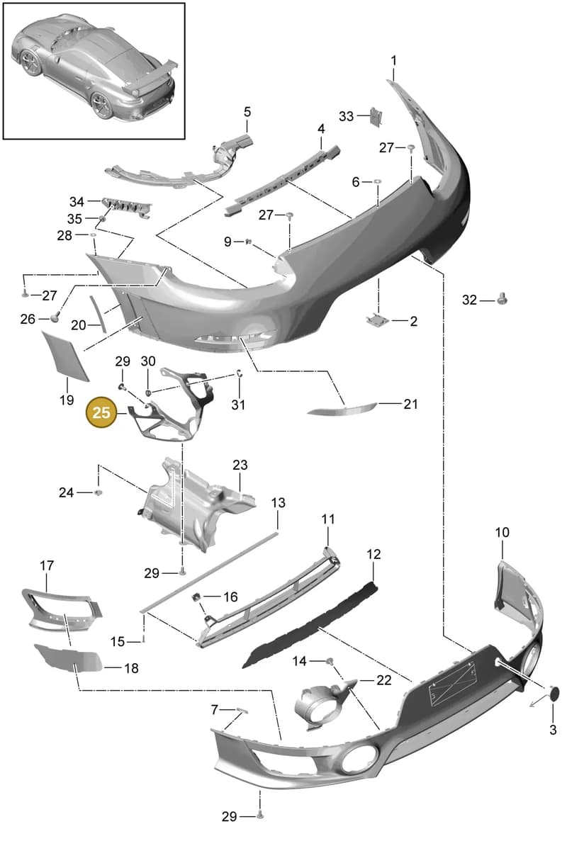 99150425482 — Porsche 911 (2013-2020) diagram p42000002, position 25