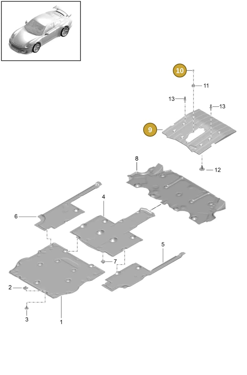 99150425760 — Porsche 911 (2013-2020) diagram p41801070, position 9+10