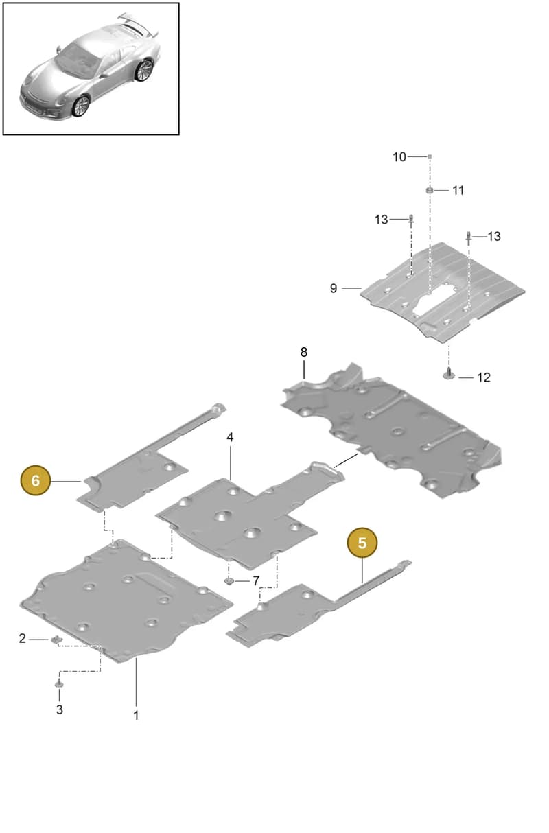 99150430590 — Porsche 911 (2013-2020) diagram p41801070, position 5+6