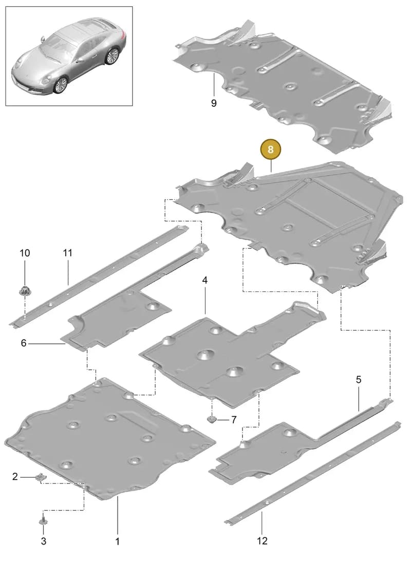 99150430604 — Porsche 911 (2016-2019) diagram p47801070, position 8