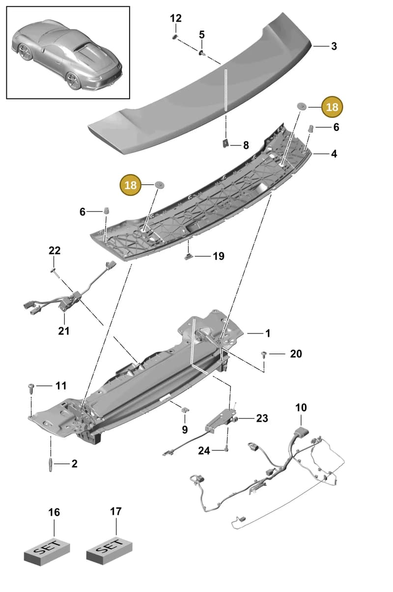99150436700 — Porsche 911 (2013-2020) diagram p41803030, position 18