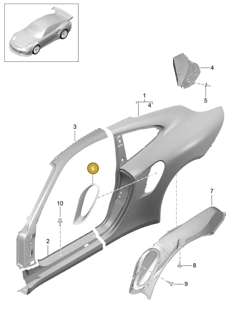 991504371001E0 — Porsche 911 (2013-2020) diagram p41801060, position 6