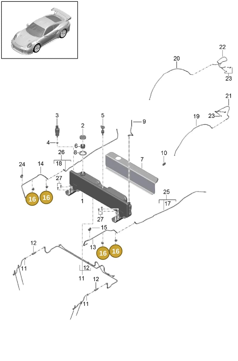 99150442980 — Porsche 911 (2013-2020) diagram p42107030, position 16