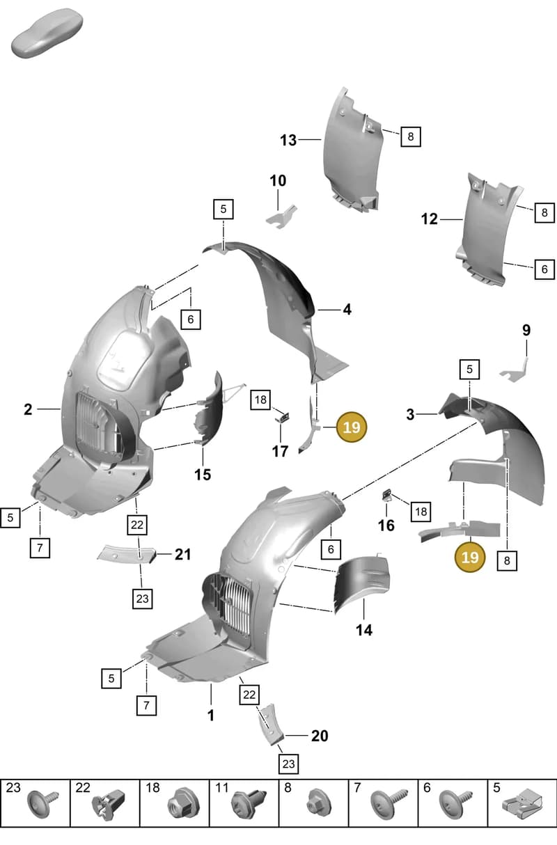 99150445581 — Porsche Cayman (2019-2022) diagram p55801800, position 19