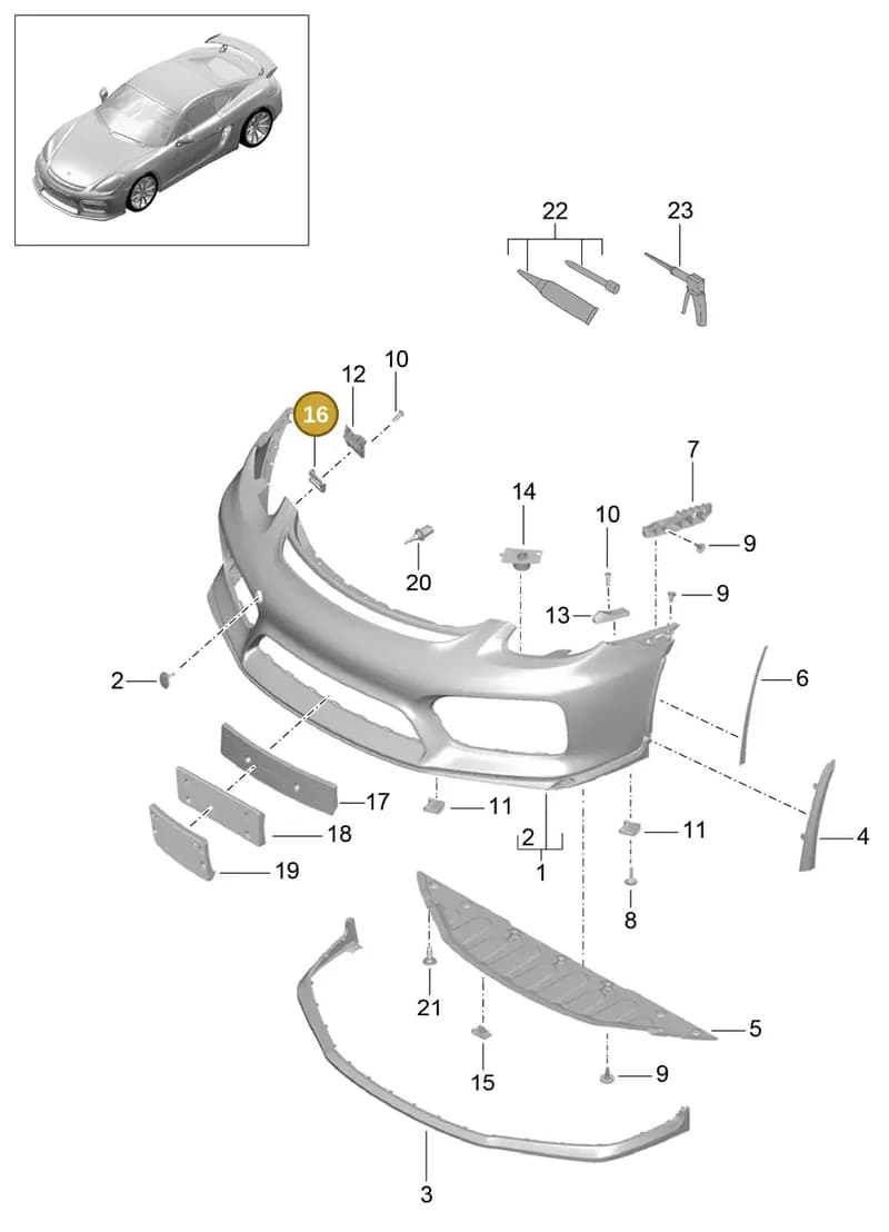 991504487911E0 — Porsche Cayman GT4 (2015-2016) diagram p45802000, position 16