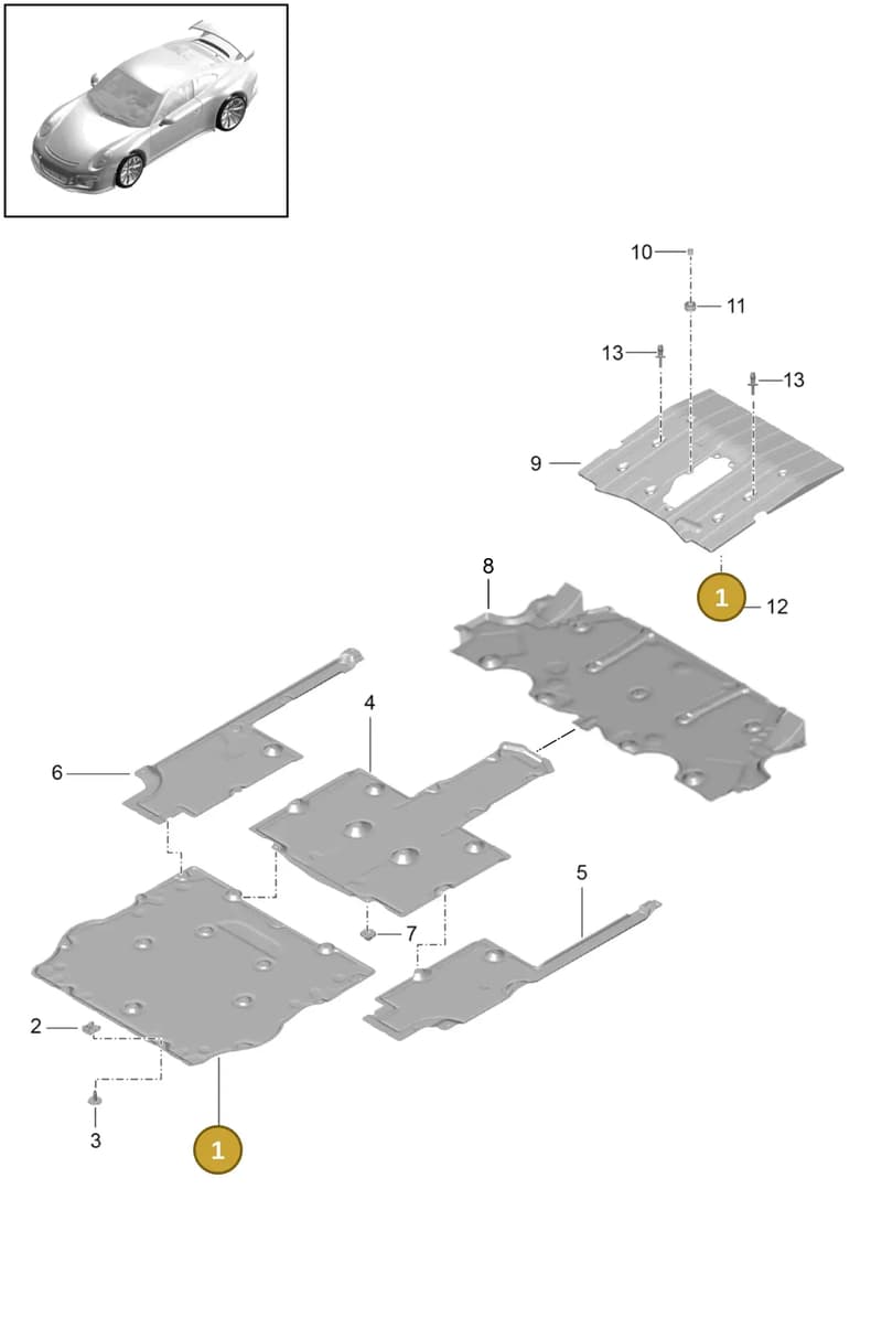99150450181 — Porsche 911 (2013-2020) diagram p41801070, position 1