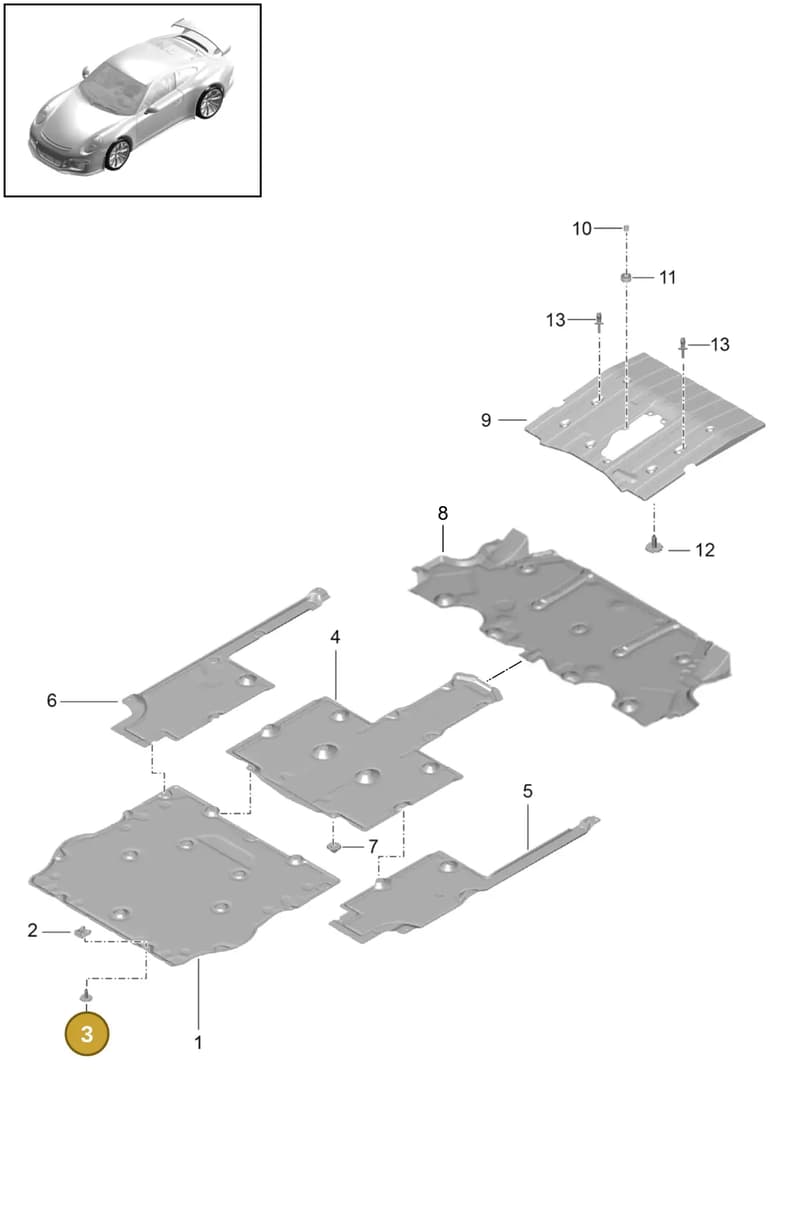99150450281 — Porsche 911 (2013-2020) diagram p41801070, position 3