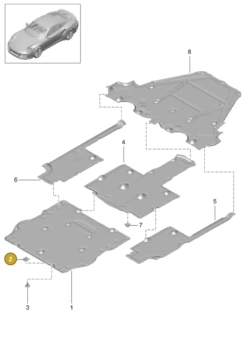 99150450381 — Porsche GT2 RS Clubsport (2013-2020) diagram p42801070, position 2