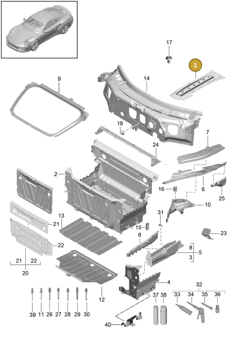 99150453701 — Porsche GT2 RS Clubsport (2013-2020) diagram p42801010, position 1