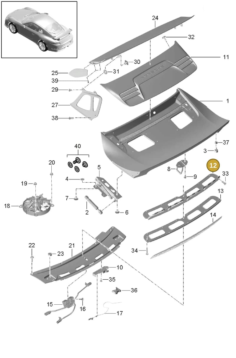 99150455301 — Porsche 911 (2013-2020) diagram p41803010, position 12