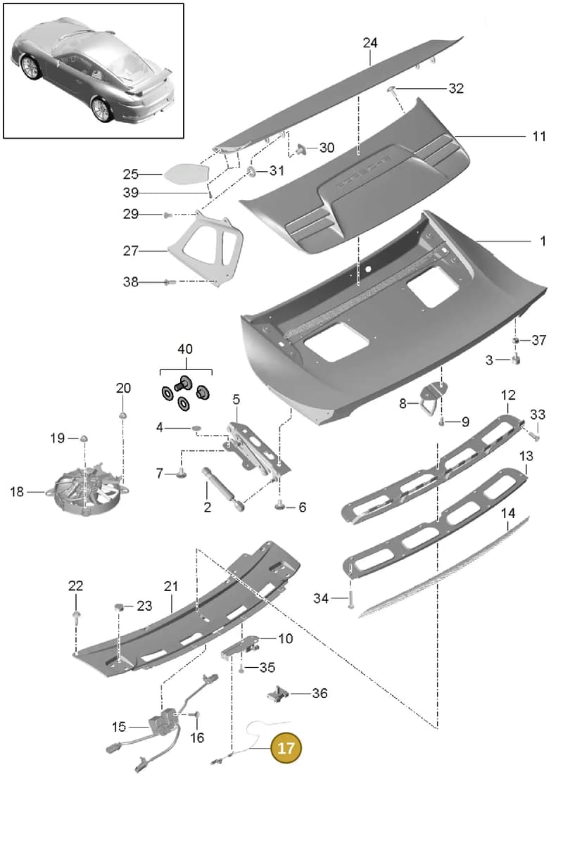 99150455380 — Porsche 911 (2013-2020) diagram p41803010, position 17