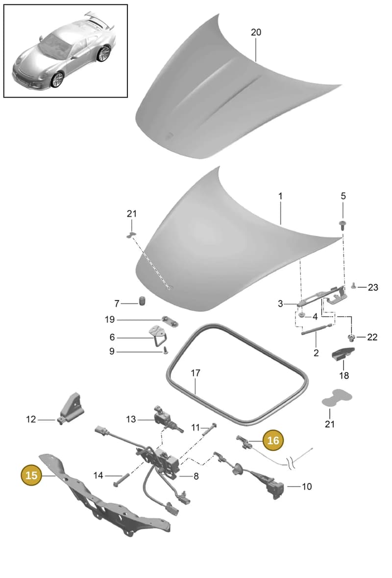 99150455380 — Porsche 911 (2013-2020) diagram p41803000, position 15+16