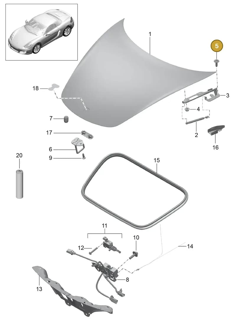 99150456300 — Porsche Boxster (2012-2016) diagram p39803000, position 5