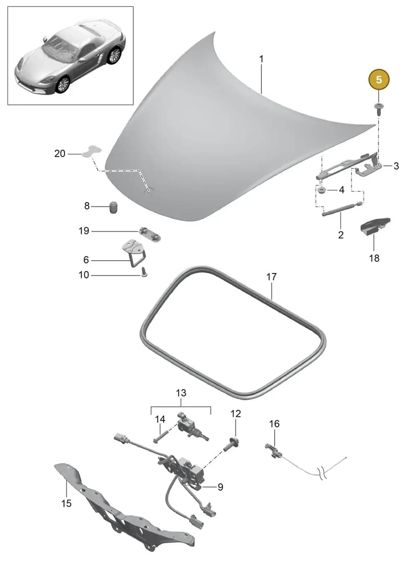 99150456300 — Porsche Boxster (2016-2019) diagram p48803000, position 5