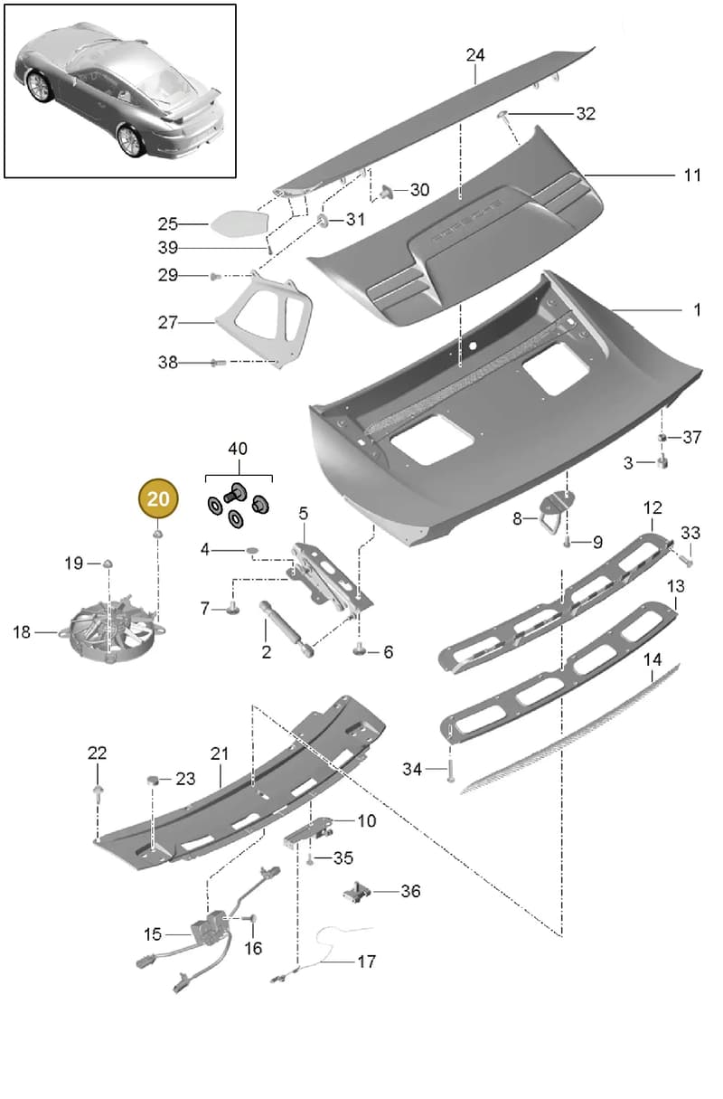 99150456302 — Porsche 911 (2013-2020) diagram p41803010, position 20