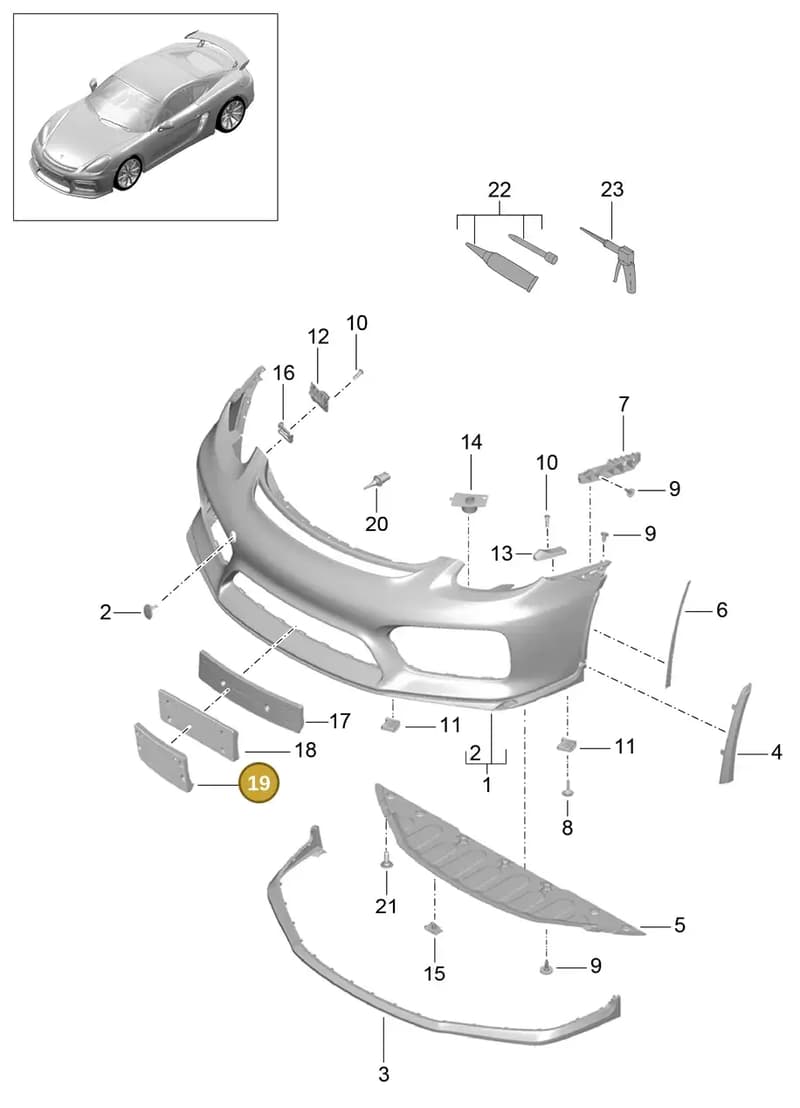 99150458790 — Porsche Cayman GT4 (2015-2016) diagram p45802000, position 19