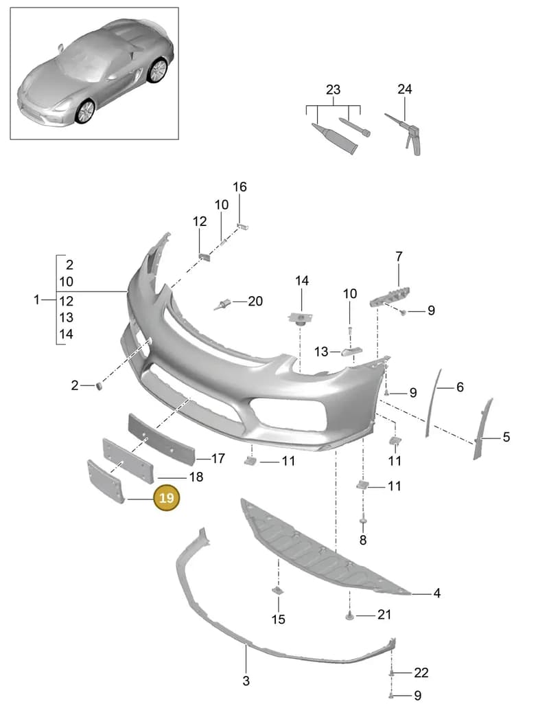 99150458790 — Porsche Boxster Spyder (2015-2016) diagram p46802000, position 19