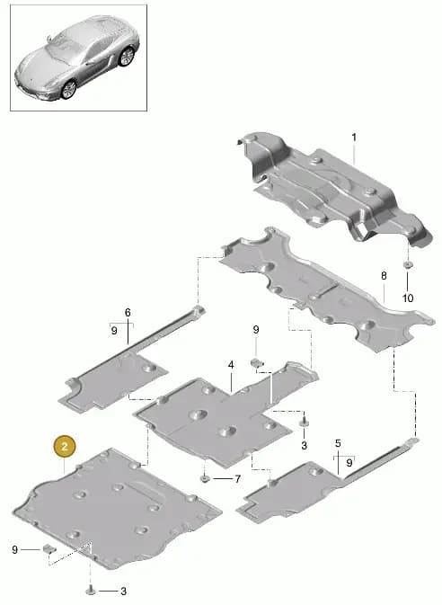 99150460109 — Porsche Cayman (2013-2016) diagram p40801070, position 2