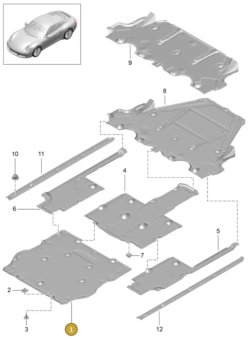 99150460109 — Porsche 911 (2016-2019) diagram p47801070, position 1